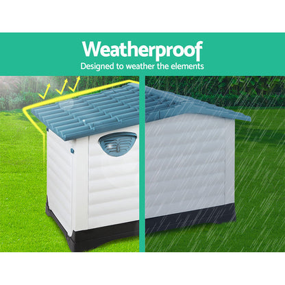 NNEDSZ Weatherproof Pet Kennel - Blue